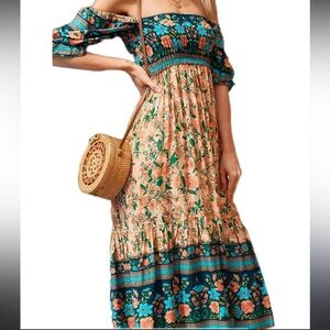 UIMLK | Milkmaid Floral Dress | On or Off the Shoulder | size S